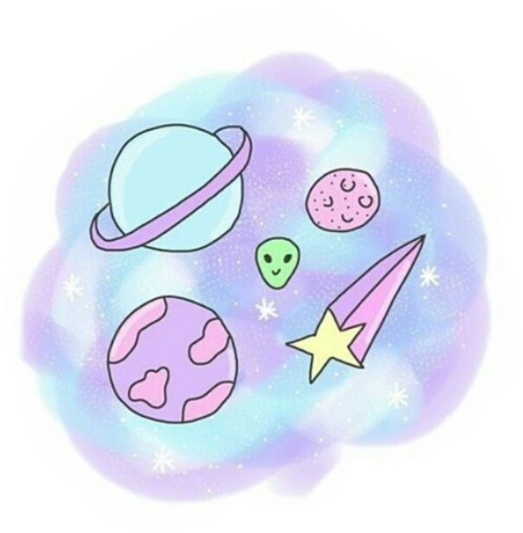 Милые рисунки для срисовки лёгкие космос