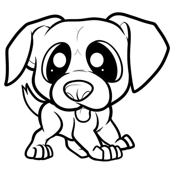 Раскраска щенок