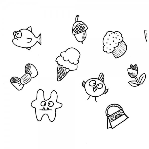 Мелкие рисунки для срисовки легкие