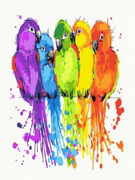 Яркие радужные рисунки на стенку