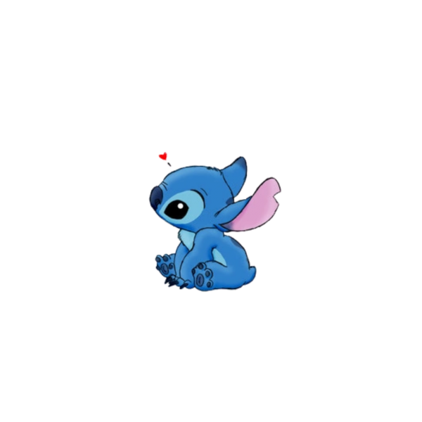 Стич милый на белом фоне