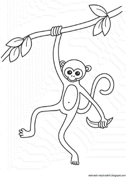 Обезьяна карандашом