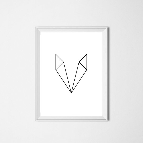 Лисица из линий Минимализм