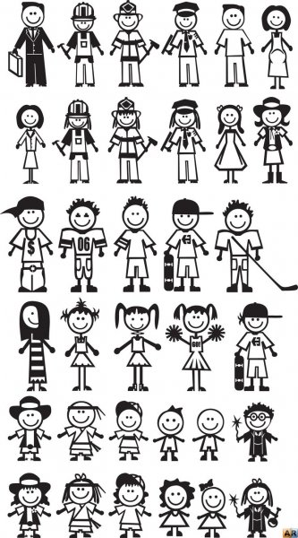 Схематические изображения человечков