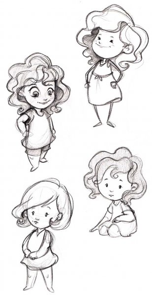 Маленькие рисунки для срисовки девочки