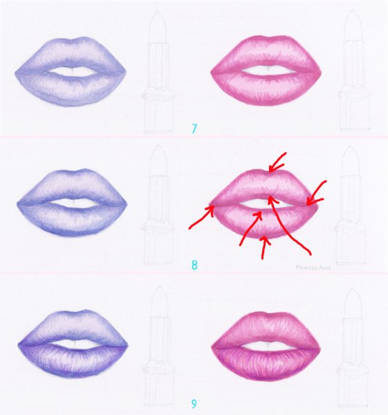 Формы губ для рисования мультяшные