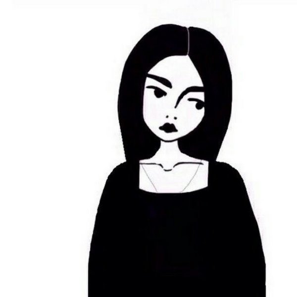 Грустные черно белые картинки для срисовки