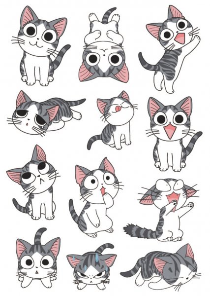 Стикеры аниме кот