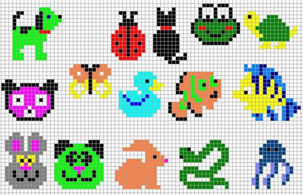 Маленькие рисунки по клеточ к м