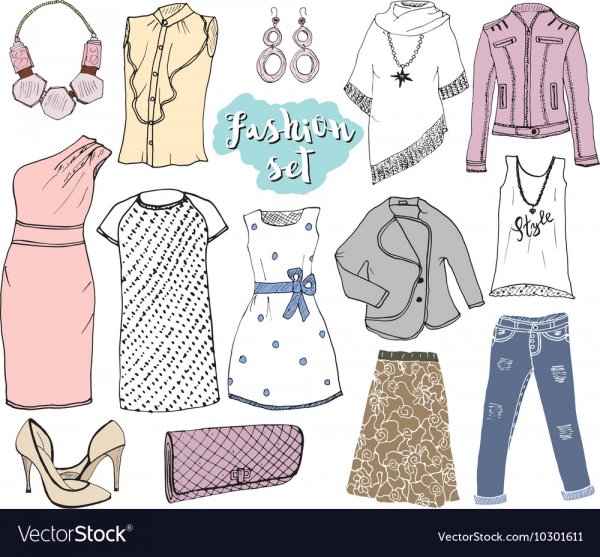 Одежда красивая модная распечатка