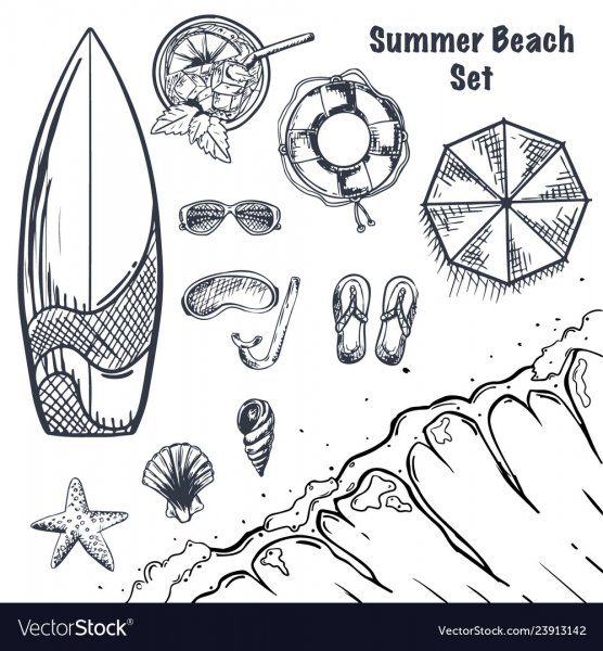 Скетч моря вид с верху