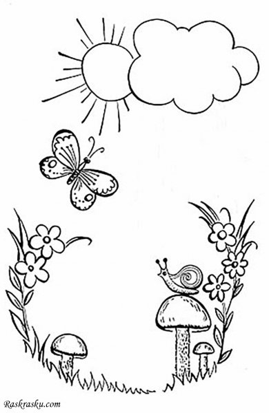 Раскраска Полянка