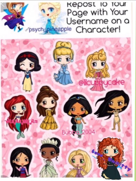 Диснеевские принцессы в стиле Чиби