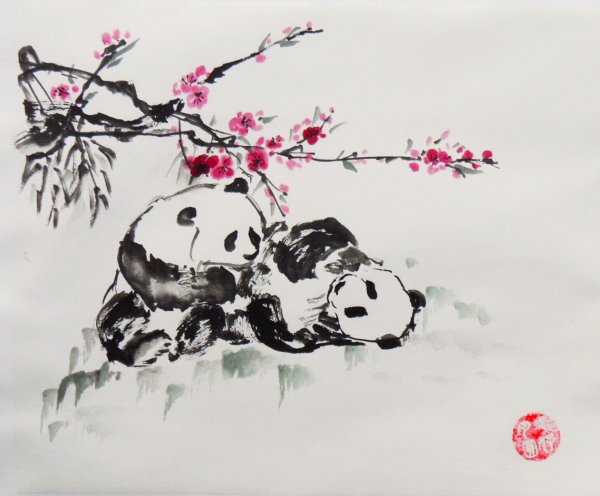 Китайская живопись Панда