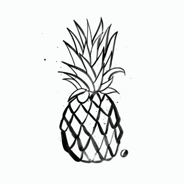 Татуировка ананас эскиз