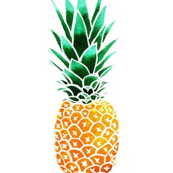 Летние наклейки ананасы