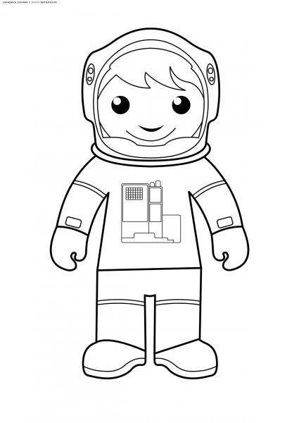 Космонавт раскраска для малышей