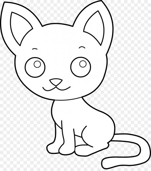 Раскраска маленькая кошечка