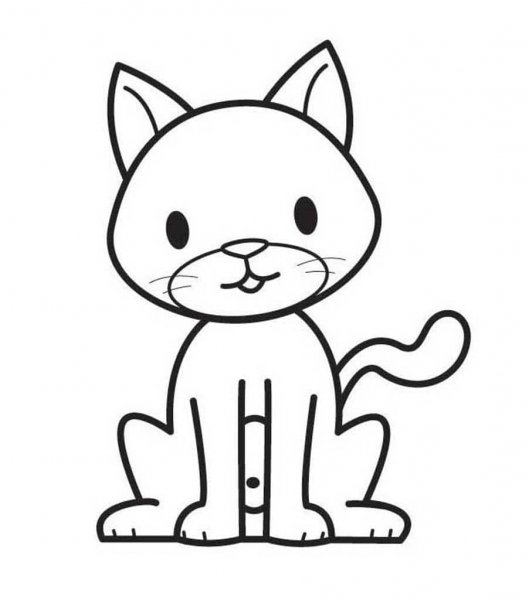Раскраска маленькая кошечка