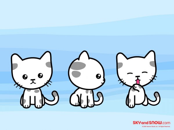 Рисунки мультяшных котят