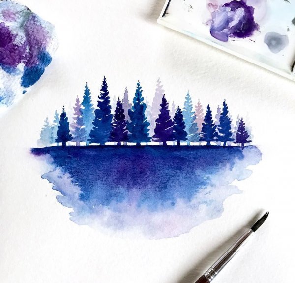 Рисование акварельными красками