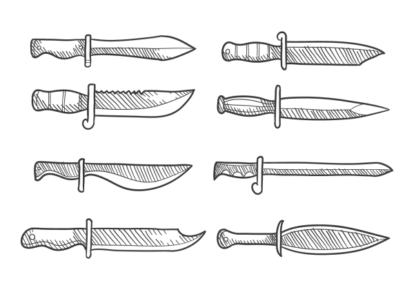 Рисунки ножей для срисовки