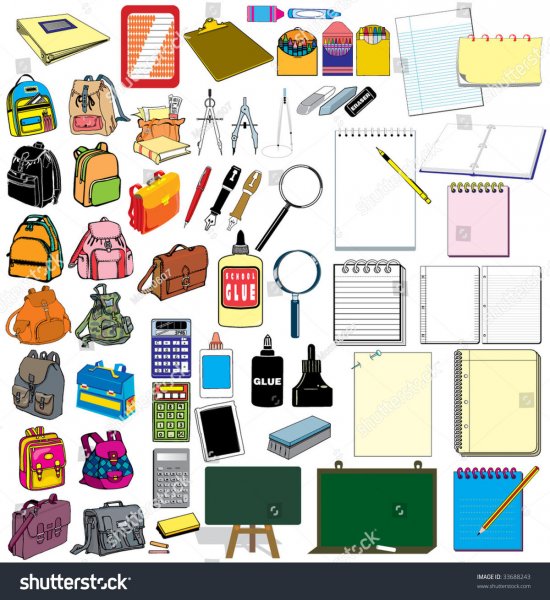Бумажные школьные принадлежности