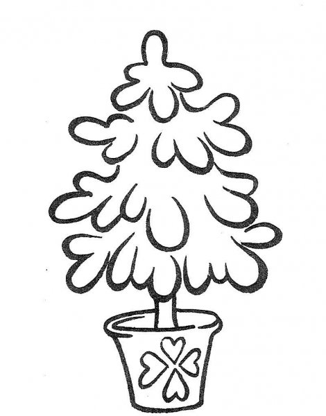 Елка раскраска для детей