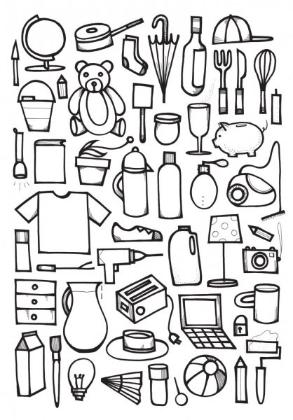 Предметы для раскрашивания