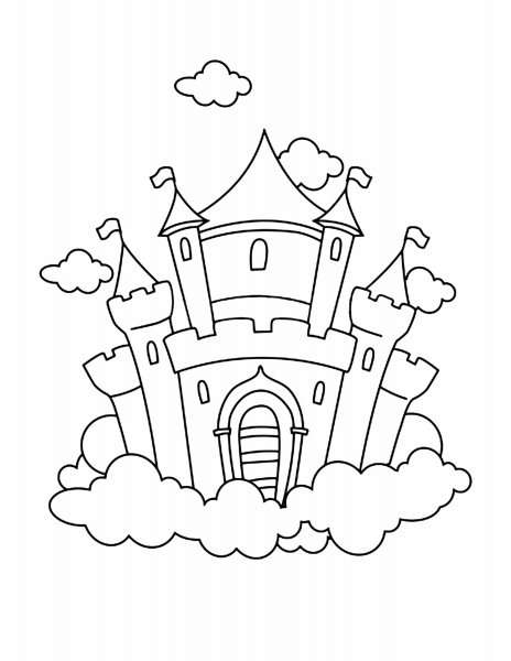 Замок для раскрашивания для детей