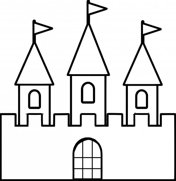 Раскраска замок контурная