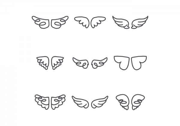 Милые крылышки рисовать