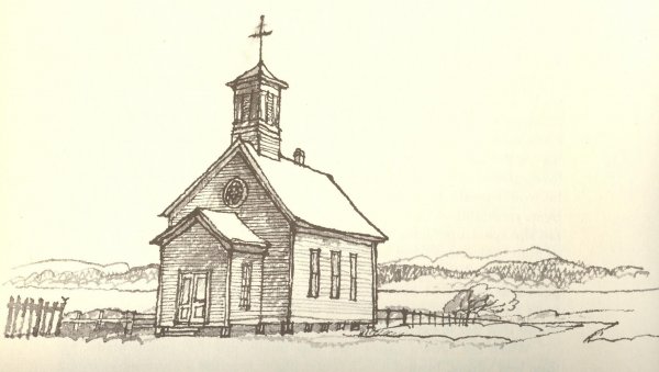 Рисунки карандашом часовенки