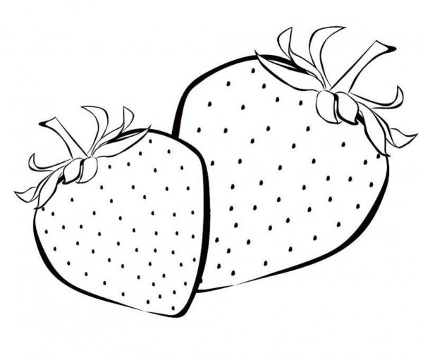 Раскраска фрукты клубника