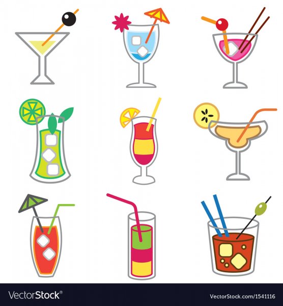 Коктейль контуром цветной