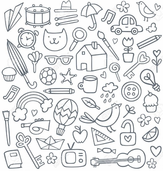 Маленькие рисунки для ЛД чёрно белые