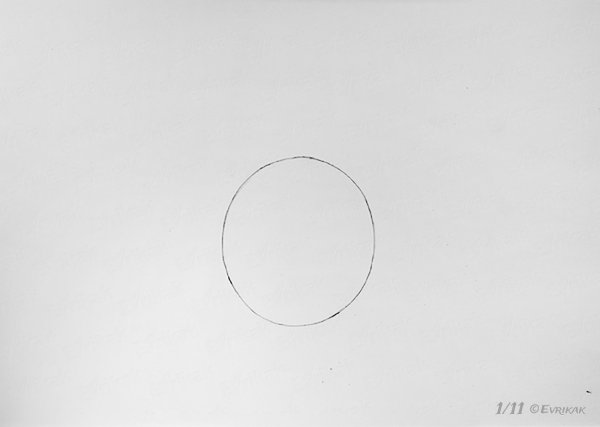 Маленький круг карандашом