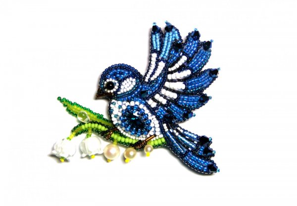 Вышивка из бисера птичка