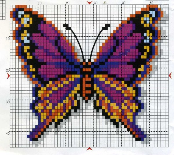Вышивка бабочки
