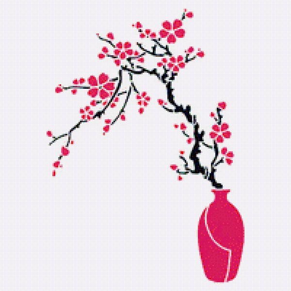 Ветка Сакуры трафарет на стену