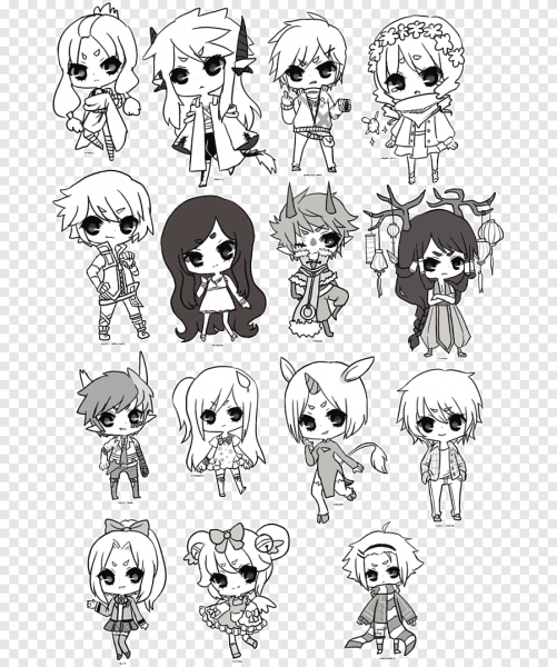 Чибики черно белые