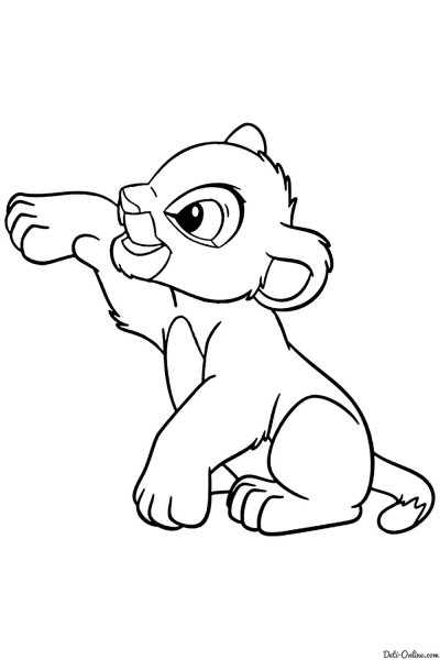 Раскраска Симба Король Лев