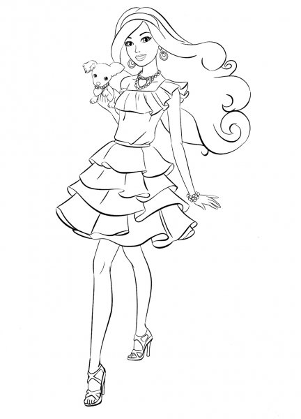 Раскраски для девочек Барби фашионистас