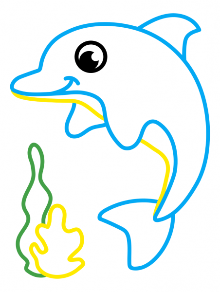 Раскраска дельфина для детей