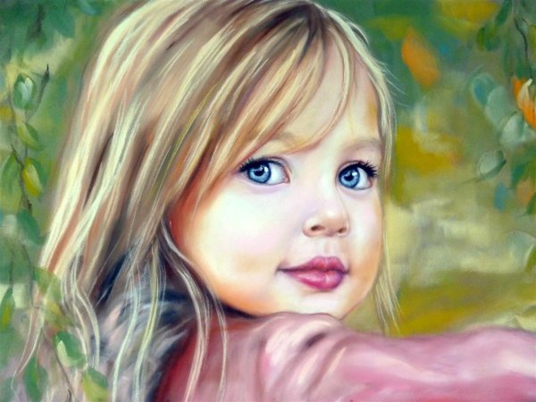Портрет красками детский