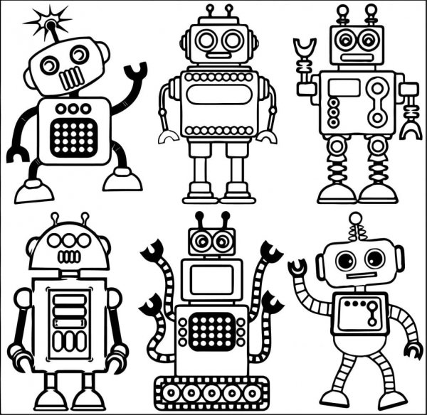 Раскраски. Роботы