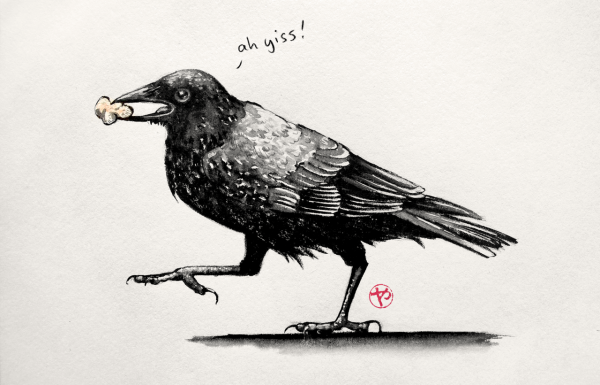 Рисовка вороны