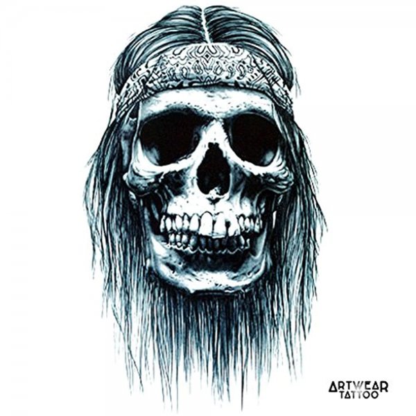 Тату череп черно белый