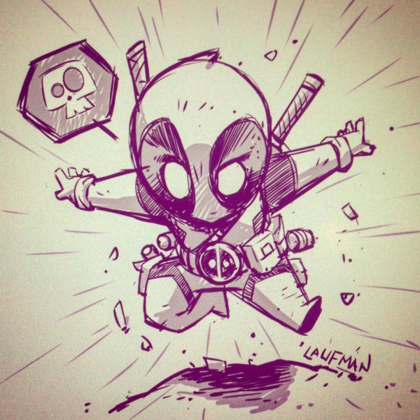 Скетчи Дэдпул Чиби