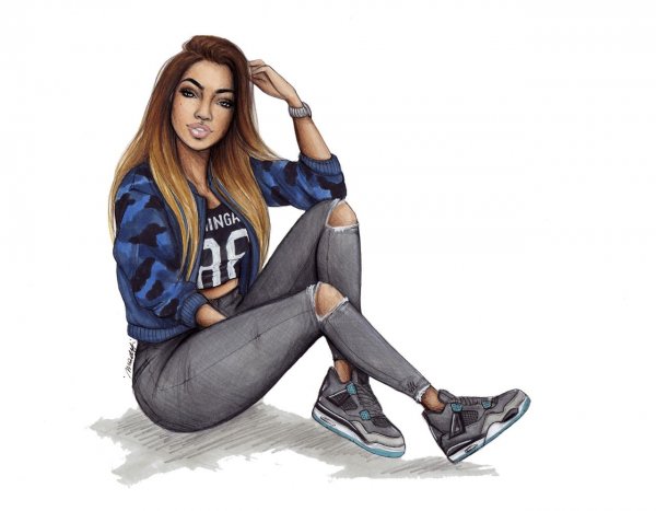 Красивые девушки в мультяшном стиле